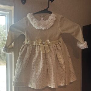 Bonnie Baby Gold and Cream Formal Dress
